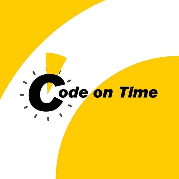 code on time - fond jaune 2