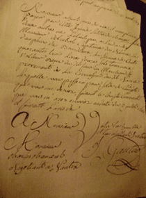 Lettre datant de 1765