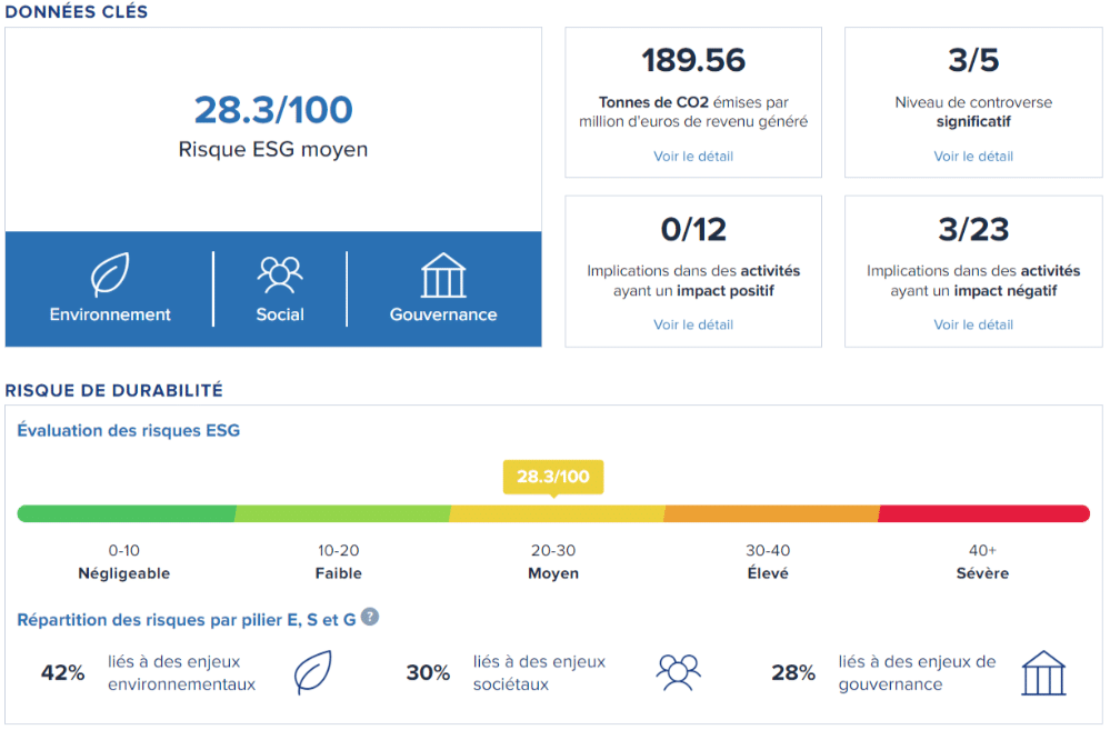 risque esg (consultable via boursorama bourse)