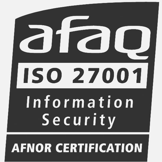 iso 27001 noir et blanc meritis certified