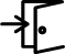 porte ouverte avec flèche noir et blanc