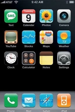 d’iOS 7 2007 écran et interface en couleur