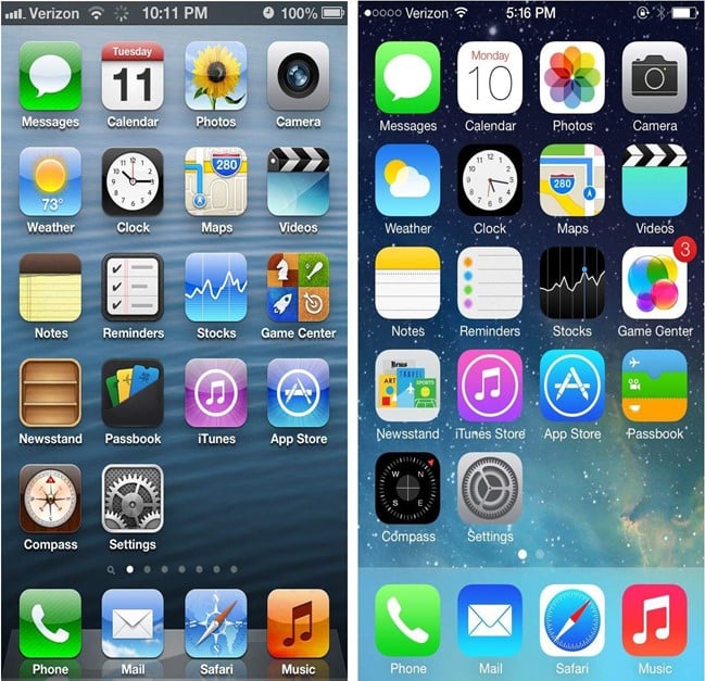 interface IOS 7 