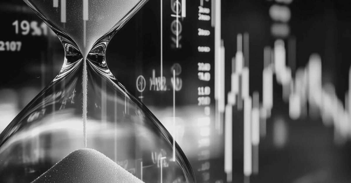 sablier signifiant la pénurie de l'IA (noir et blanc)