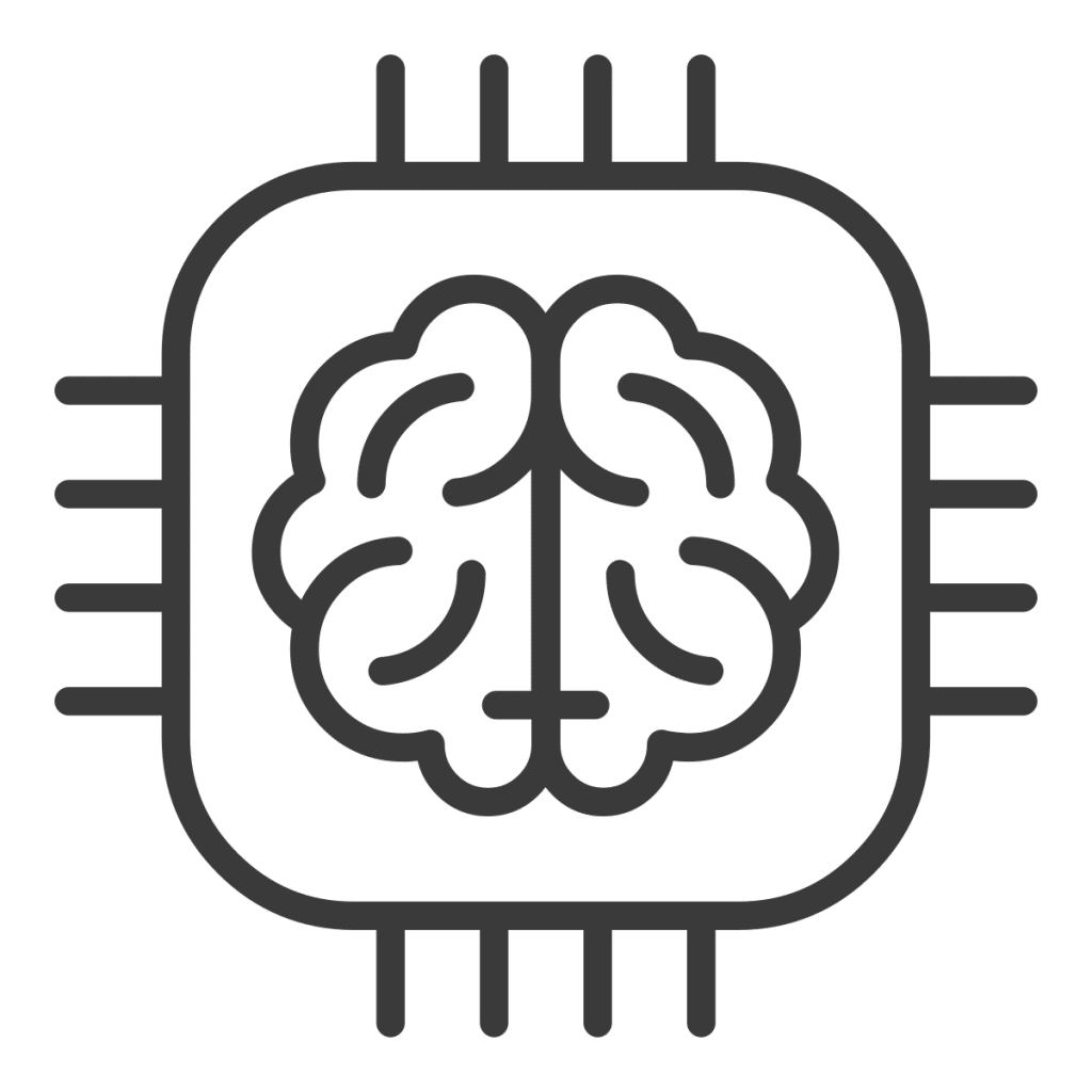 icon AI chip with nodes