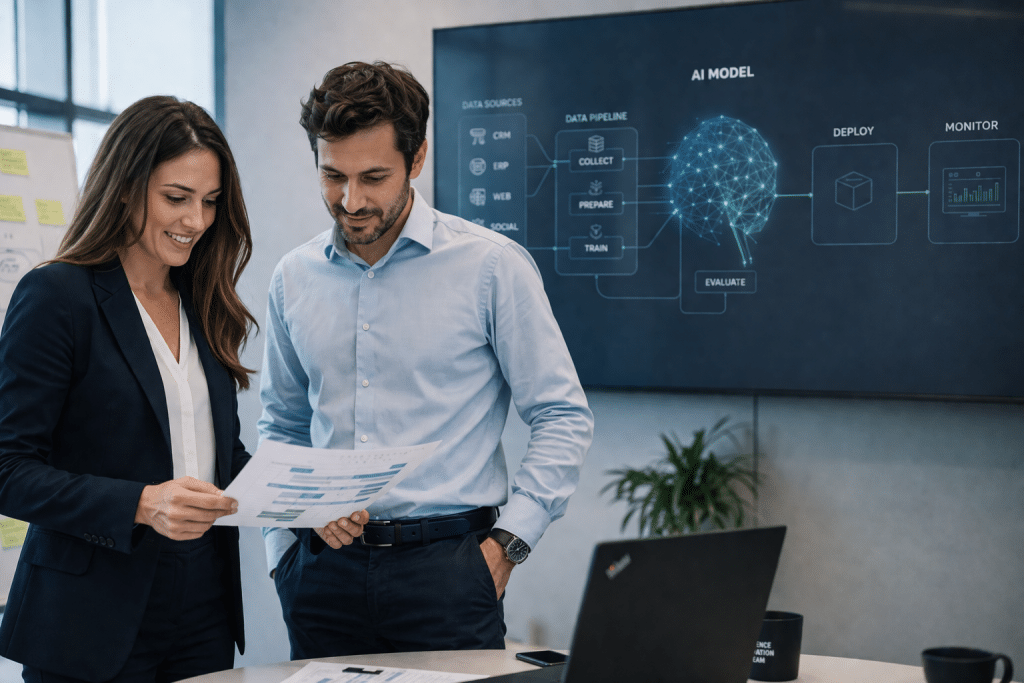 experts Meritis et Neofin sur un projet IA en finance 