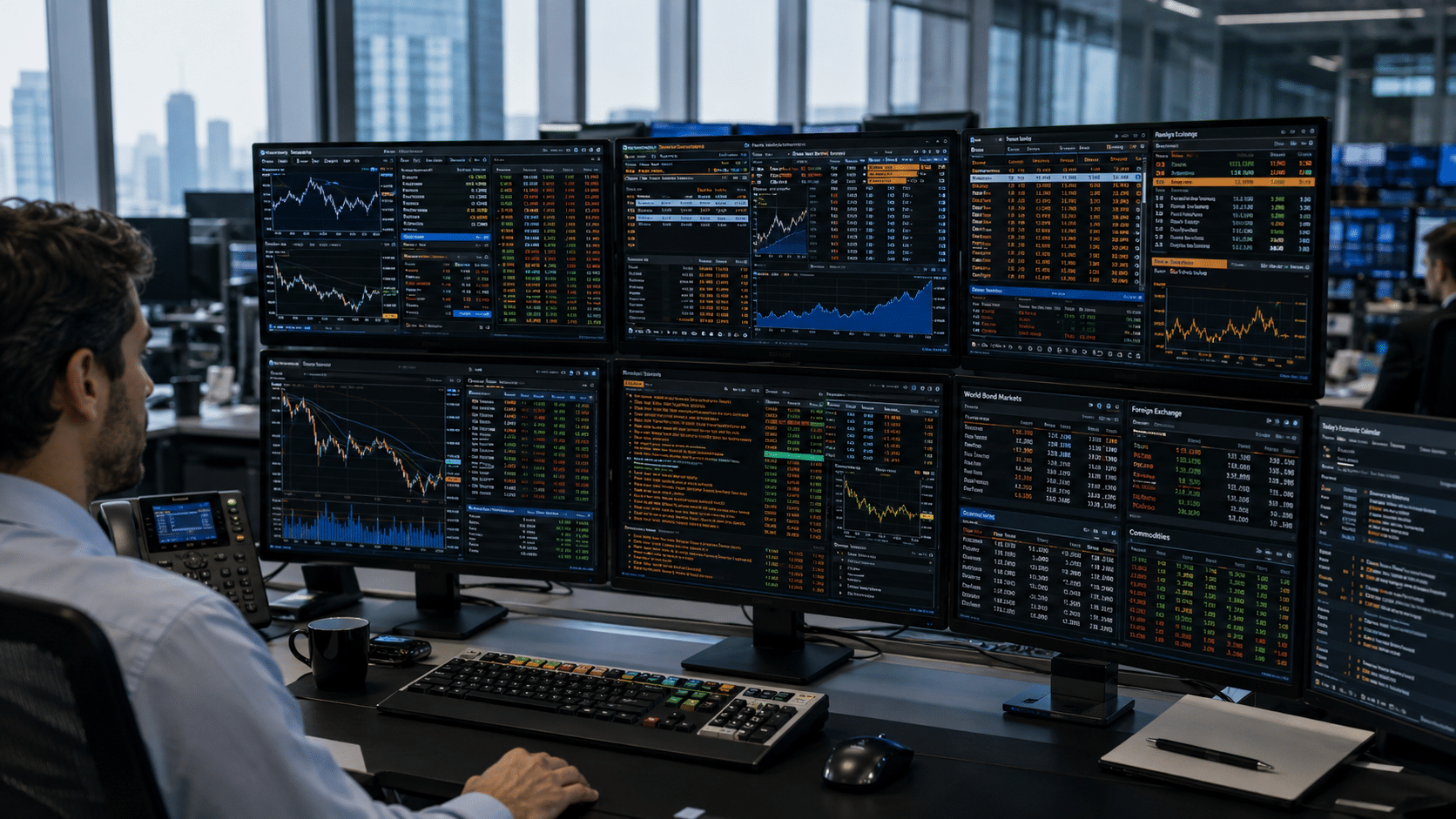 photo trading screens bloomberg terminal expértise Métier Meritis