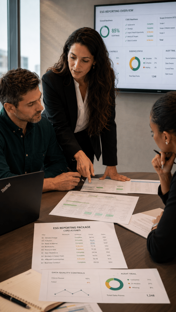 une équipe qui travaille au sujet ESG zoom
