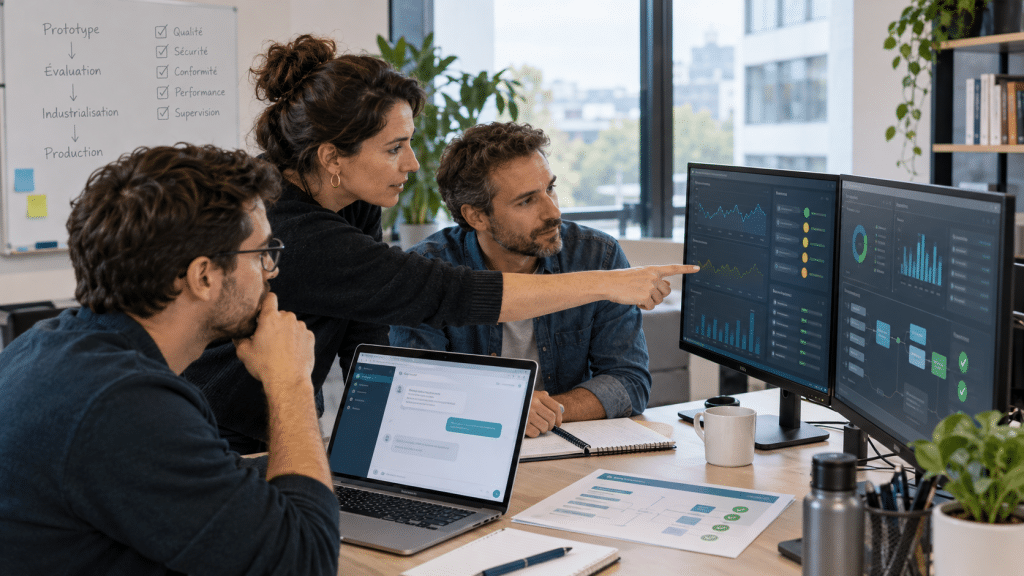 une équipe en travail sur un projet web